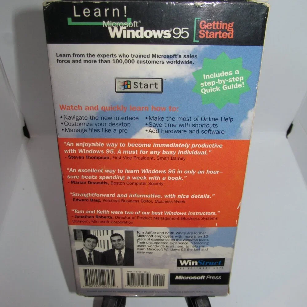 Microsoft Windows 95 Start! Learn! Vintage VHS Tape WinStruct Microsoft Press